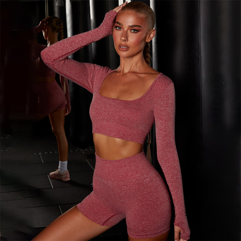 NEW 7 colors Fashion Modern Breathable Workout Clothing Women Active Wear seamless Yoga Set hygroscopic fitness