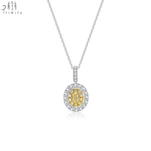 Tremendous Quality Luxury Fine Jewelry 18K Solid Gold Real Natural Yellow Diamond & Natural Diamond Pendant <b>Necklace</b> For Women - Product Image 1