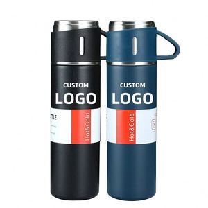 Prix d'usine, vente en gros, ensemble de bouteilles isothermes de 500 ml, cadeau d'affaires, tasse de voyage et 3 couvercles - Product Image 4