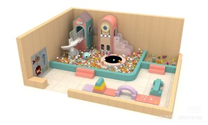 Resistente ed elegante parco giochi al coperto morbido Set di attrezzature per bambini commerciali parco giochi per bambini con scivolo e piscina a sfera - Product Image 5