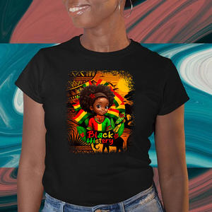 Vente en gros Petite Fille <span class=keywords><strong>Histoire</strong></span> <span class=keywords><strong>des</strong></span> Noirs Impression DTF Transfert de chaleur pour vêtement - Product Image 2