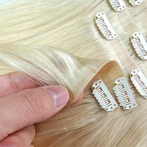 Extensions de <span class=keywords><strong>cheveux</strong></span> à clips sans couture, 7 pièces/ensemble, <span class=keywords><strong>cheveux</strong></span> humains de haute qualité, 100% <span class=keywords><strong>cheveux</strong></span> humains Remy, 120g~220g/ensemble, clips sans couture - Product Image 4