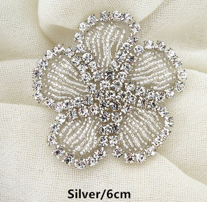 Appliques de fleurs petites, perlées, en <span class=keywords><strong>diamant</strong></span> et strass pour la décoration de ceinture de robe de mariée - Product Image 4