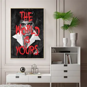 客厅家居装饰世界是你的励志电影海报框架艺术印花帆布定制
