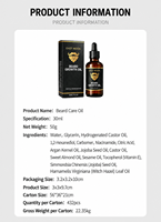 Prêt à expédier EAST MOON Huile concentrée pour la croissance et la nutrition de la barbe 30 ml avec formule non grasse pour hommes 1 oz