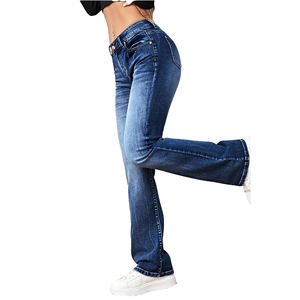 Nuovo caldo classico Slim Fit Jeans da <span class=keywords><strong>donna</strong></span> Casual tinta tinta a vita alta Jeans alla moda da <span class=keywords><strong>donna</strong></span> <span class=keywords><strong>pantaloni</strong></span> di Jeans dritti da <span class=keywords><strong>donna</strong></span> - Product Image 5