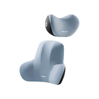 Ensemble ergonomique de coussins de soutien lombaire et cervical en mousse à mémoire de forme, tissé en polyester, lavable, pour voiture, bureau, voyage, OEM ODM