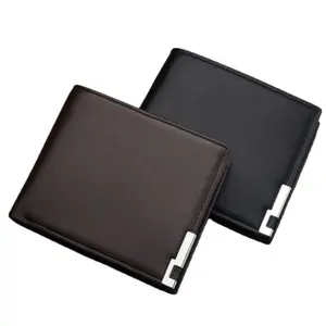 Portable Card Holder Wallets for Men Leather Slim Small Casual Short Purse Fashion Mini Money Bag