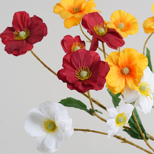Flor Artificial de Mariposa Greenway, 4 Cabezas, PVC, Blanco, Rojo, Naranja, Arreglo Floral Decorativo, Decoración para Bodas - Product Image 2