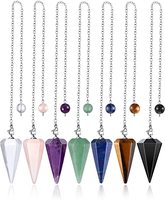 Crystal Pendulums Chakra Reiki Healing Pendants for Divination Dowsing Quartz Pendulum Jewelry for Women Men