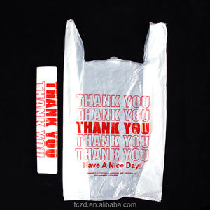 Venta caliente Aduanas Compras de plástico Gracias Camisetas Bolsas para restaurante Embalaje de alimentos Bolsas de plástico para negocios - Product Image 3