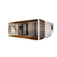 Maison conteneur préfabriquée modulaire isolée en acier, prête à l'emploi, de 20 pieds, démontable, portable, en kit, pour usage hôtelier