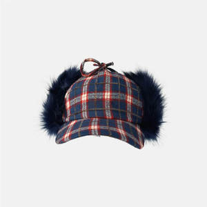 Chapeau d'hiver en acrylique rayé et peluche, rembourré, chaud, protection des oreilles, chapeau de pilote pour adultes unisexe - Product Image 4