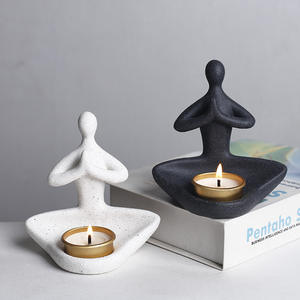 Portavelas de cerámica sencillo, estilo europeo vintage, decoración con velas aromáticas para el Día de San Valentín o bodas - Product Image 5