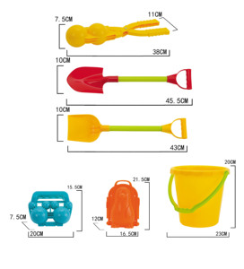 Ensemble de jouets 2-en-1 pour la plage et la neige, 6 pièces, seau à sable robuste, pelle, pinces à boules de neige pour enfants, activités estivales et hivernales en plein air - Product Image 4