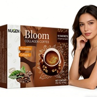 Café instantané amincissant au collagène Bloom, saveur chocolat, goût doux et crémeux, goût amer neutre, sans gluten, poudre blanche, boîte