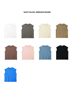 <span class=keywords><strong>Camiseta</strong></span> sin mangas de verano personalizada para mujer, <span class=keywords><strong>camiseta</strong></span> sin mangas de algodón con estampado 3D y bordado de Color sólido para <span class=keywords><strong>hombre</strong></span>, muestra de logotipo personalizado - Product Image 3