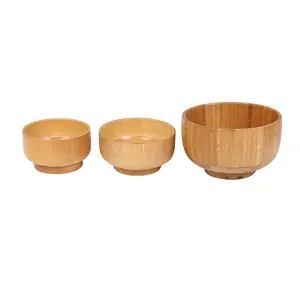 Original Bamboo Bowl High Quality Reusable Organic No Pollution Mixing Bowl BAMBOO BOWL Set For Fruits Or Salads