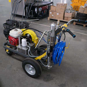 ماكينة وضع علامات خطوط الطرق بدون هواء بضغط عالي تعمل بالضغط اليدوي من المصنع ، مسدس مزدوج مع محرك 5.5 حصان تدفق 12 لتر - Product Image 2