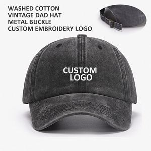 Casquette de golf unisexe déstructurée effet vieilli en coton lavé, style vintage, personnalisable avec logo brodé, casquette de baseball type « Dad Hat » - Product Image 2