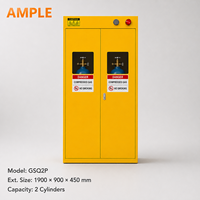 Armoire de stockage pour 2 bouteilles de gaz en acier avec rampe de chargement, fournisseur OEM ODM personnalisé pour laboratoire, usine, entrepôt B2B