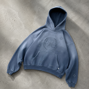 Custom Black <b>Pullover</b> Hoodie Back Gothic Graphic Print Oversized Boxy Heavyweight Cotton Logo Design High Quality <b>Men</b> Hoodie - Product Image 3