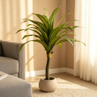 90cm Künstlicher Dracaena Seidenbaum Künstliches Dracaena-Grünpflanzenbäumchen Künstlicher Bonsai für Heim- und Gartendekoration