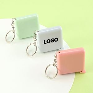 Cinta Métrica Cuadrada Personalizada para Llavero - Mini Cinta Métrica Suave Autorretráctil para Regalos Promocionales - Product Image 1