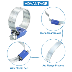 Nhà Máy Tùy Chỉnh Màu Xanh Đầu Ống Kẹp Có Thể Điều Chỉnh Thép Không Gỉ Fastener Hoop Nước Người Anh Loại Inch/Metric Ống Kẹp - Product Image 4