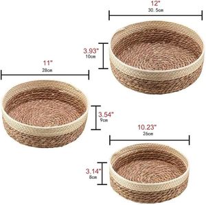 <span class=keywords><strong>Couvercle</strong></span> de <span class=keywords><strong>panier</strong></span> de rangement multifonction tissé en jonc de mer écologique fait à la main pour salle à manger petite doublure de <span class=keywords><strong>panier</strong></span> cadeau de fleur de bureau pour - Product Image 2