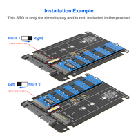 Dual M.2 untuk 3.0 6Gbps 2 Port NGFF B Key SSD Adapter dengan Casing Plastik untuk Laptop