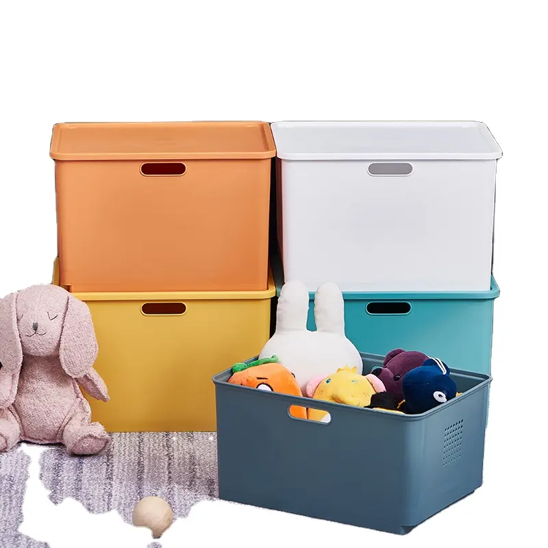 hot sale breathable multi color household item plastic storage box with lid for home organization