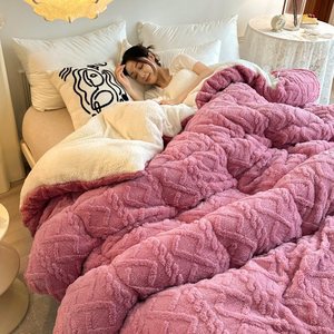 Double-Sided Thick Fleece Quilt Warm Winter and Spring-Autumn <strong>Comforter</strong> with Excellent Filling - Product Image 3
