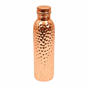 Bouteille d'eau faite à la main en cuivre pur 100% 32oz Design indien pour le bureau et les voyages Ustensiles de cuisine personnalisés pour le bureau et les voyages - Product Image 1