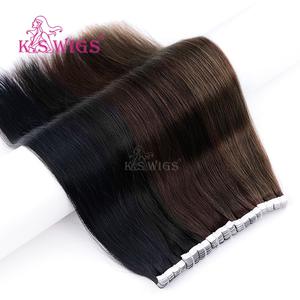 Extensiones de Cabello Adhesivas KSWIGS de Alta Calidad, de 12 a 28 Pulgadas, Cabello Humano Virgen Chino Remy de Doble Trama, Tipo M Invisible - Product Image 1