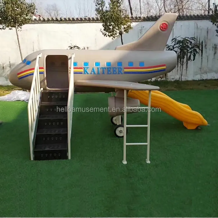 Taman Bermain Struktur Bermain Halaman Mainan Pesawat Bertema Taman Bermain dengan Slide untuk Anak