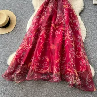 Robe trapèze vintage pour femme avec col et ceinture à nouer, bleu marine et rouge, pour printemps-été, vente en gros