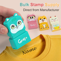 Sello Personalizado de Plástico para Niños con Nombre, Autoentintable, Impermeable, con Impresión Digital