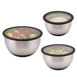 Có thể nhìn thấy kín kính nắp trộn bát thép không gỉ làm tổ bát có nắp đậy Kim Loại Nhà Bếp chuẩn bị lưu trữ container - Product Image 6