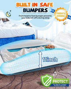 Cama Inflable de Viaje para Niños con Forma de Nube, con Barandas de Seguridad para Niños Pequeños, para Acampar en Casa - Product Image 2