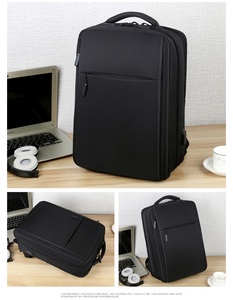 Bolsa de ordenador portátil con carga USB de gran capacidad, cierre de cremallera, logotipo personalizable, bolsa de negocios de uso diario para hombres y mujeres, estilo de letra - Product Image 3