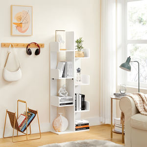 VASAGLE Tree-Shaped Modern Display Bookshelf 8 Compartments Storage Unit with Rounded <strong>Corners</strong> and Edges Tree Bookcase - Product Image 1