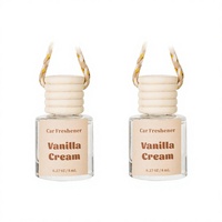 Diffuseur de parfum pour voiture en verre premium, crème vanille - Parfum longue durée, design élégant, pour voiture et maison, éliminateur d'odeurs naturel