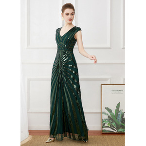 S0777Y 2026 Nuevo Vestido Largo de Cachemira con Lentejuelas y Diamantes, Corte en A, para Mujer, Ajustado, para Fiesta, Noche, Banquete - Product Image 1