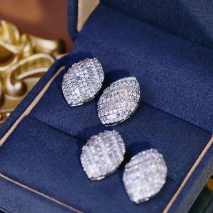 Pendientes de Oro Blanco de 18K con Forma de Ojo de Caballo, Joyería de Moda Xinfly para Bodas, Compromisos, Aniversarios y Fiestas - Product Image 5