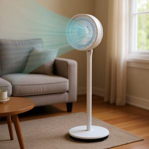 Ventilateur sur pied oscillant portable de 9 pouces avec hauteur et vitesses réglables pour usage domestique - Product Image 2