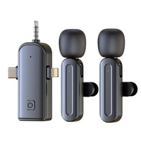 Microphone Lavalier Léger SX26 Anti-Bruit Sans Fil 2.4G Type C avec Écran LED, Lot de 4 pour iPhone, Android et Appareil Photo
