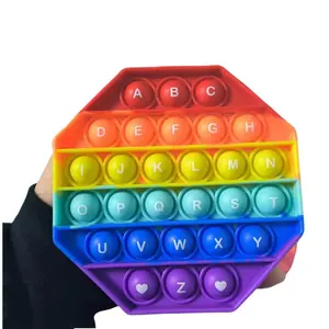 Rainbow Push Pop Bubble Game Fidget Toy Football Soccer Stress Popper Fidget Sensory Toy