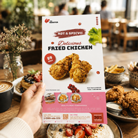 Impression personnalisée de prospectus de restaurant en couleur, dépliant publicitaire pour la promotion alimentaire des cafés et restaurants de restauration rapide à emporter