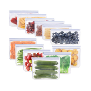 2021 New Design Washable Clear Plastic Reusable Silicone Food Storage Bag